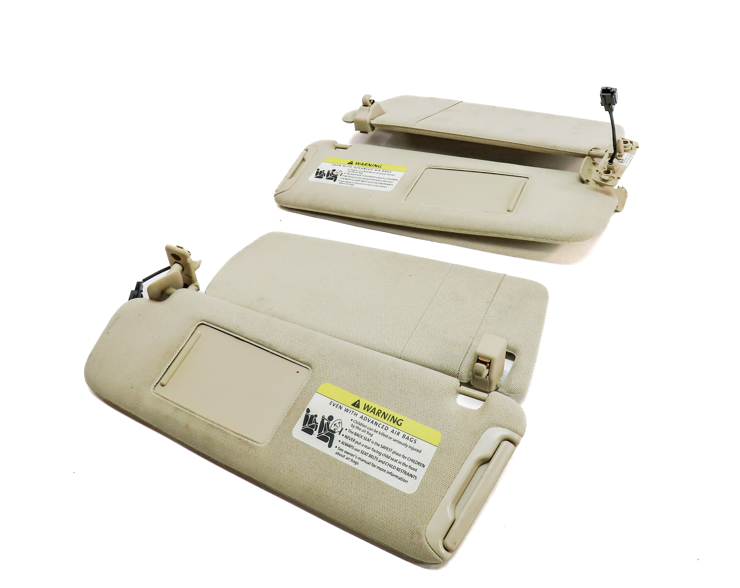 2007-2015 AUDI Q7 (4L) FRONT LEFT & RIGHT SUN VISOR SUNVISOR SHADE SET (Beige) — exact item pictured